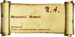Novotni Ahmed névjegykártya